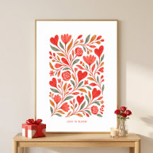 L'art mural floral de la Saint-Valentin Love in Bl