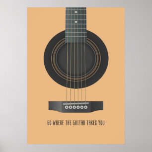 Affiche L'Art Musique Va Là Où La Guitare Vous Emmène