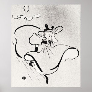 Affiche L'art noir et blanc Jane Avril par Toulouse Lautre