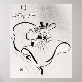 Affiche L'art noir et blanc Jane Avril par Toulouse Lautre