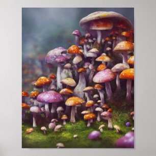 Affiche L'Art numérique de patchs de champignons