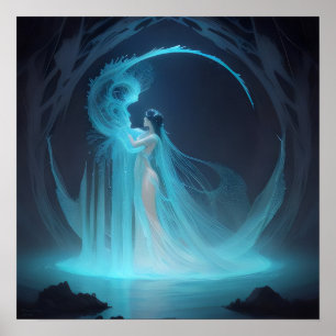 Affiche L'Art numérique d'Imaginaire Naiad AI pour imprime