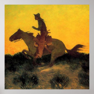 Affiche L'art occidental de Frederic Remington «Contre le