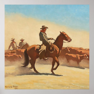 Affiche L'art occidental «Trail Herd» de Maynard Dixon