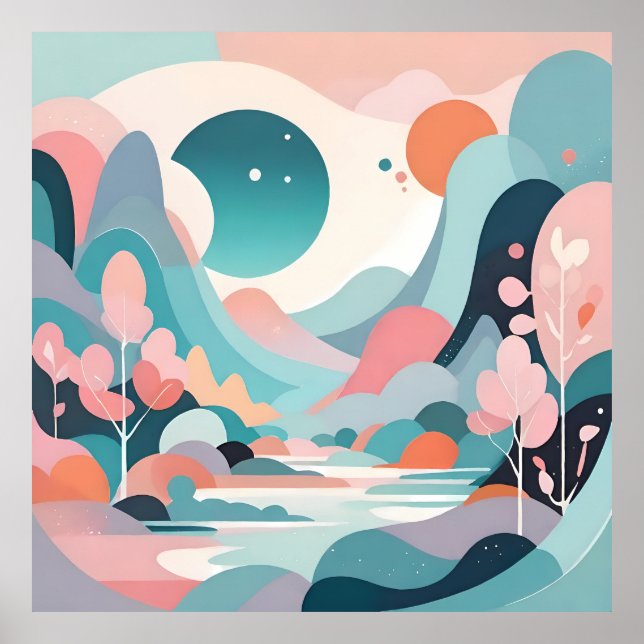 Affiche L'art paysager Abstrait (Devant)