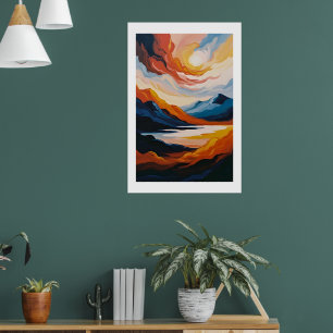 Affiche L'art paysager Abstrait inspiré du désert