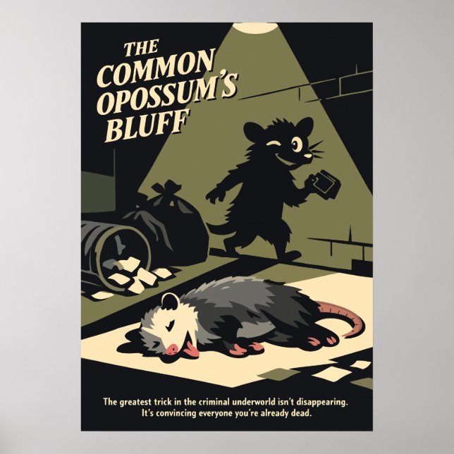 Affiche L'Art Rétro du Bluff de l'Opossum (Devant)