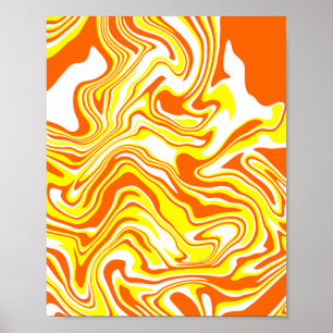 Affiche L'art scintillant en orange, blanc et jaune