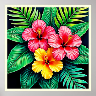 Affiche L'art tropical des Hibiscus