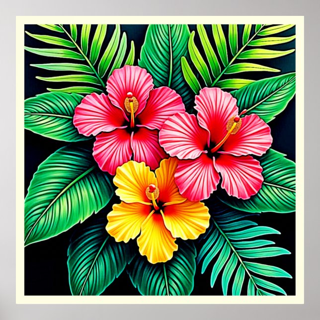 Affiche L'art tropical des Hibiscus (Devant)