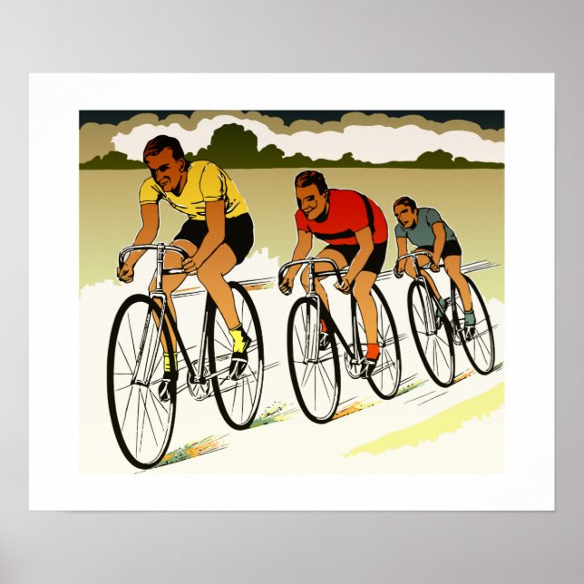 Affiche L'art vectoriel rétro : la course (Devant)