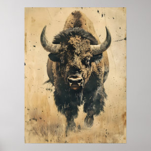 Affiche L'art vintage du bison