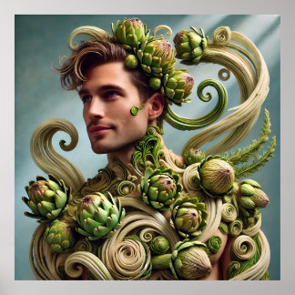 Affiche L'Artichoke Man - Art Moderne D'Inspiration Végéta