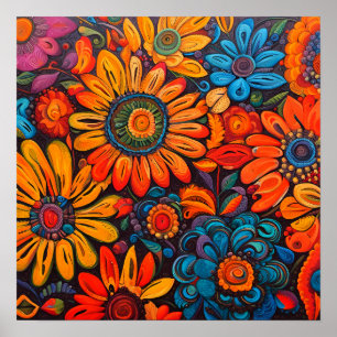 Affiche L'artisanat floral guatémaltèque