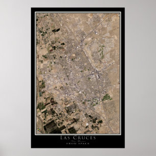 Affiche Las Cruces Nouveau-Mexique Carte de l'affiche sate