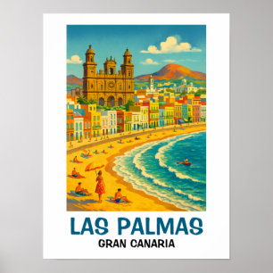 Affiche Las Palmas de Grande Canarie Plage de Las Canteras