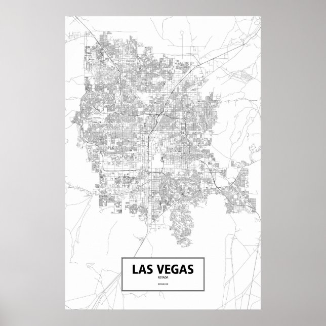 Affiche Las Vegas, Nevada (noir sur blanc) (Devant)