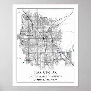 Affiche Las Vegas Nevada USA Cities Travel City Map