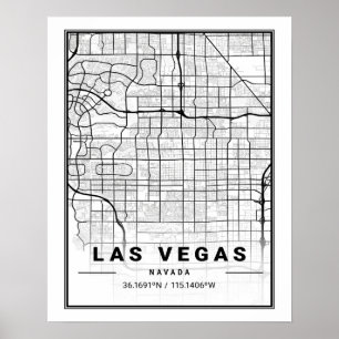 Affiche Las Vegas Nevada USA Travel City Map