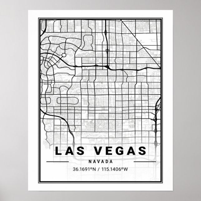 Affiche Las Vegas Nevada USA Travel City Map (Devant)