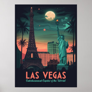 Affiche Las Vegas Nevada - Vintage Cityscape