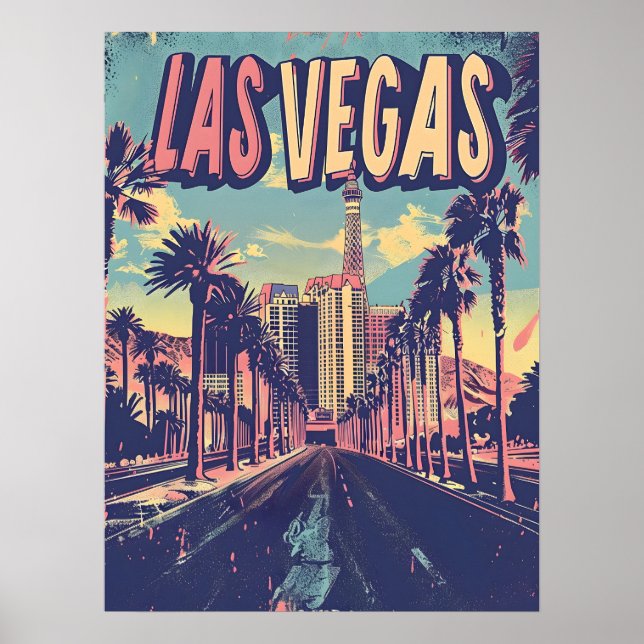 Affiche Las Vegas Vintage Art (Devant)