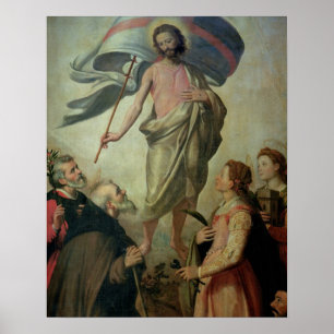 Affiche L'ascension du Christ, 1595 (huile sur le panneau)