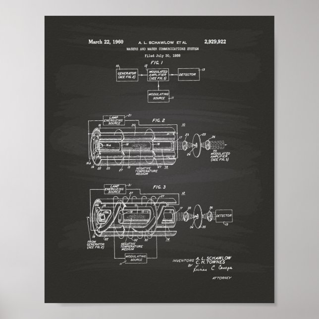 Affiche Laser System 1960 Patent Art Chalkboard (Devant)