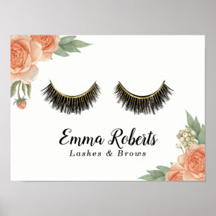 Affiche Lashes Artiste maquillage Vintage Floral Beauté Sa