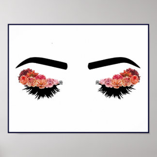 Affiche Lashes et fleurs