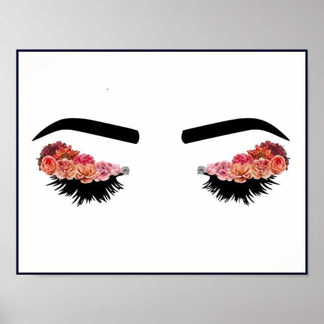 Affiche Lashes et fleurs (Devant)