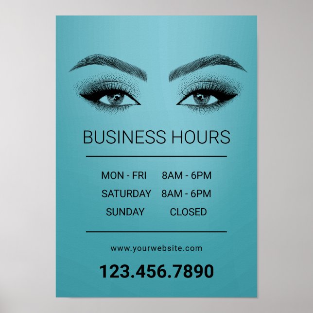 Affiche Lashes Salon Artiste Maquillage Horaires d'ouvertu (Devant)