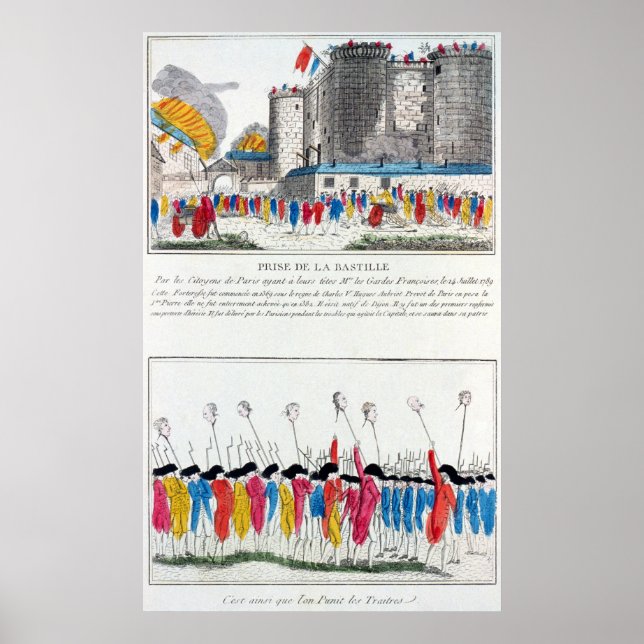 Affiche L'assaut de la Bastille dans la Révolution françai (Devant)