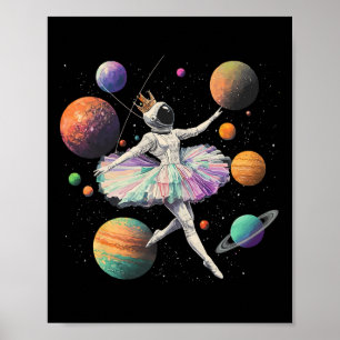 Affiche L'astronaute Ballerina Danser Dans Les Planètes Sp