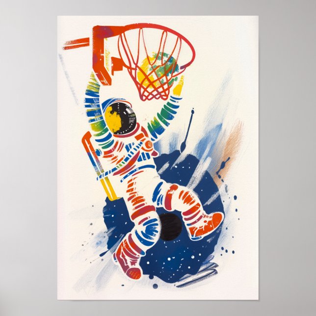 Affiche L'astronaute Dunking (Devant)