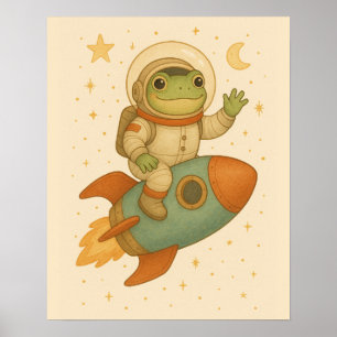 Affiche L'astronaute Frog Rocket Ride