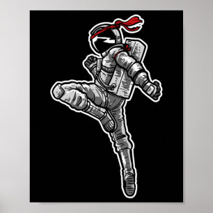 Affiche L'astronaute Muay Thai Boxing Karate Kickboxing