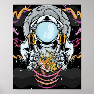 Affiche L'astronaute Noodle Break dans l'espace