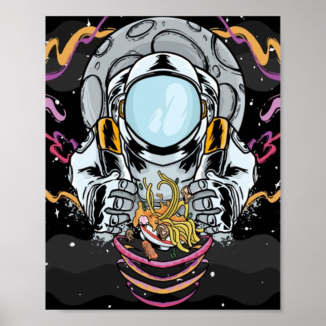 Affiche L'astronaute Noodle Break dans l'espace (Devant)