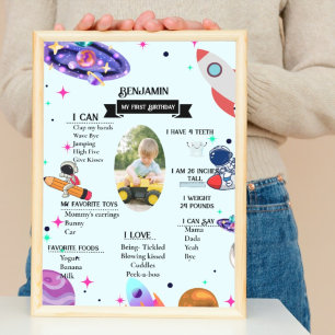 Affiche L'astronaute Rocket planet & Outer space jalon