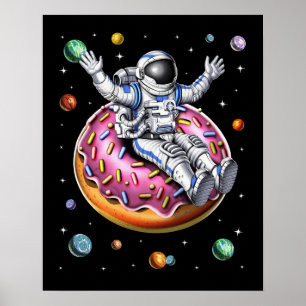 Affiche L'astronaute spatial chevauchant le Donut