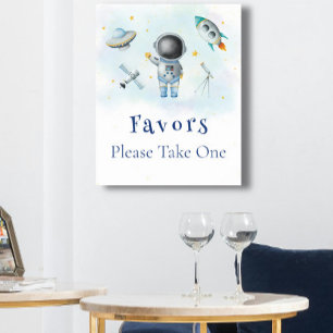 Affiche L'astronaute spatial roquettes de garçon étoiles F