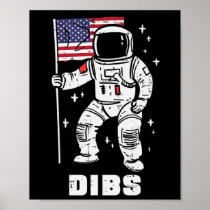 Affiche L'astronaute spatiale Dibs 4 juillet Patriot Men W
