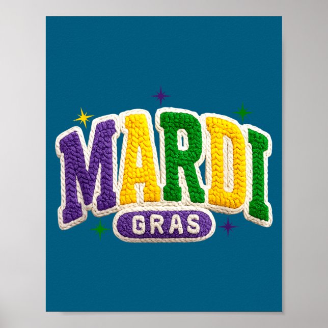 Affiche Latch Hook Mardi Gras Trendy Funny Gift Tee Men, W (Devant)