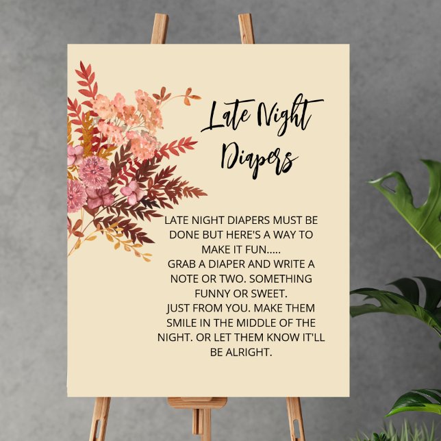 Affiche Late Night Diaper Jeu Boho Automne Russe Brown (Créateur téléchargé)