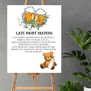 Affiche Late Night Diaper Jeu un bébé est le thème brassan