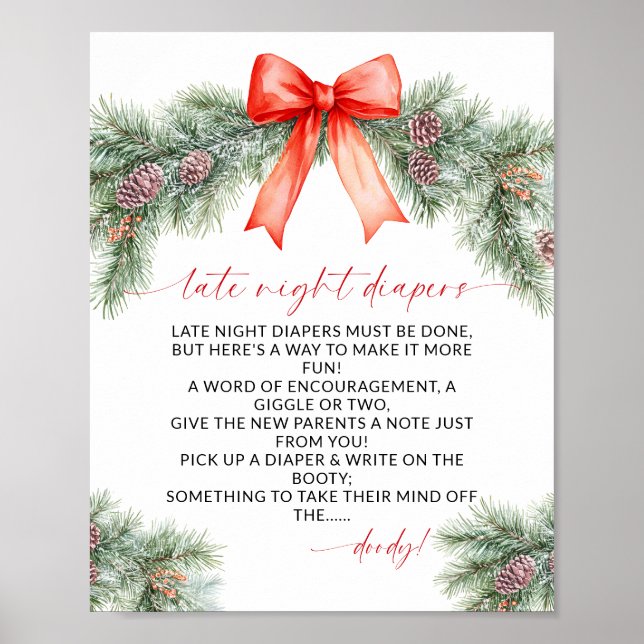 Affiche Late Night Diapers Christmas Baby Shower (Devant)