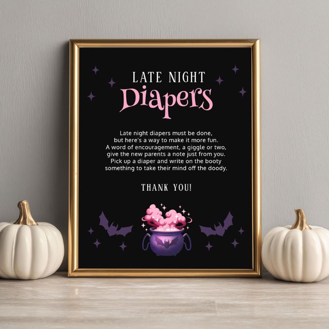 Affiche  Late Night Diapers Halloween Baby Shower Game (Créateur téléchargé)