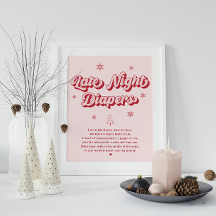Affiche Late Night Diapos Baby shower de Noël Jeu