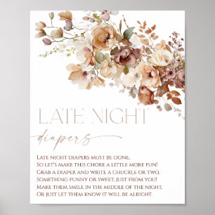 Affiche Late nuit couches boho automne floral automne